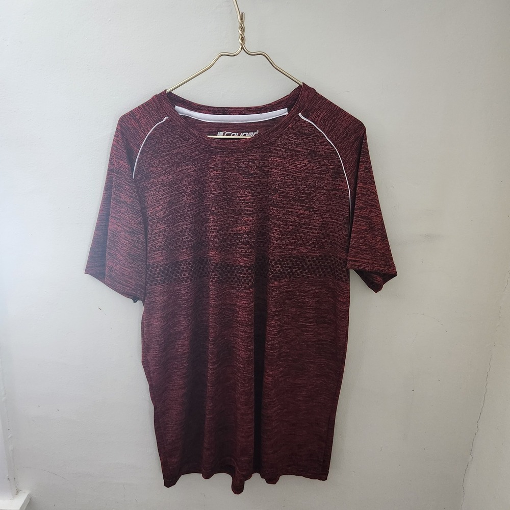 Cougar Sport Men's Burgundy Heathered Dryformance Athletic T-Shirt Size‎ L
